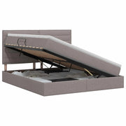 Letto con contenitore e materasso Tortora 140 x 200 cm Tessuto 3459447