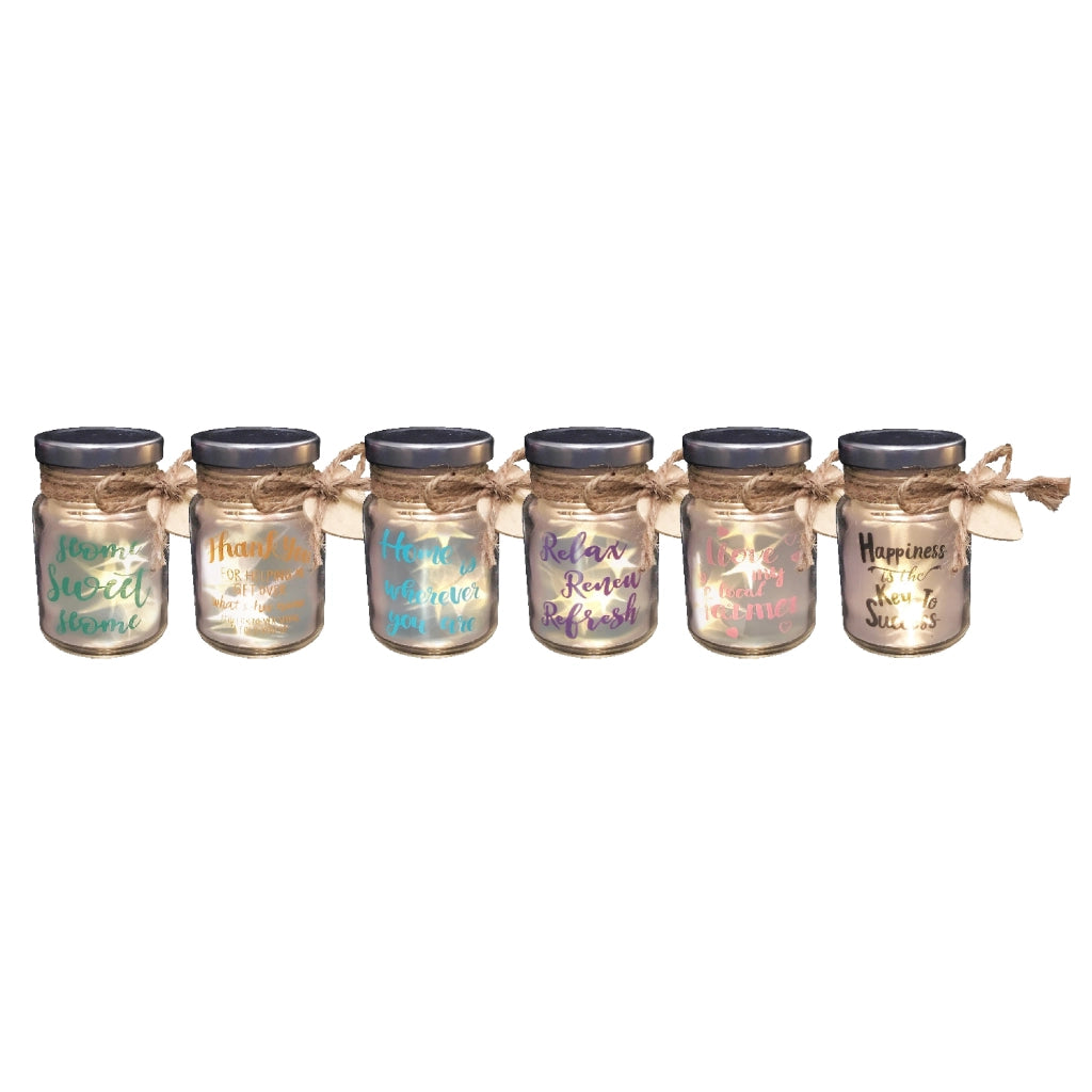 VASO CON LED STELLE D.6XH8CM IN DIVERSI COLORI.