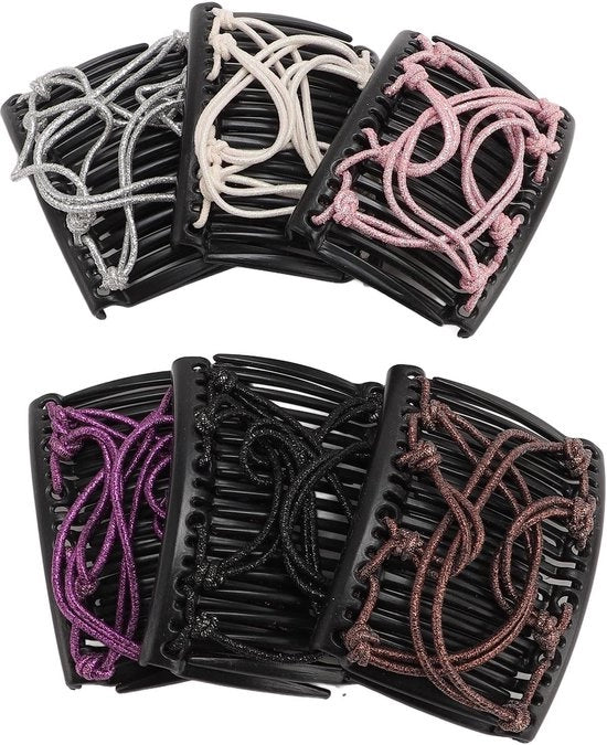 Set di clip per capelli 6 pezzi - clip per capelli adattabili in gomma - adatti per capelli spessi/crini - ideali per feste/matrimoni - materiale duraturo - clip per capelli.