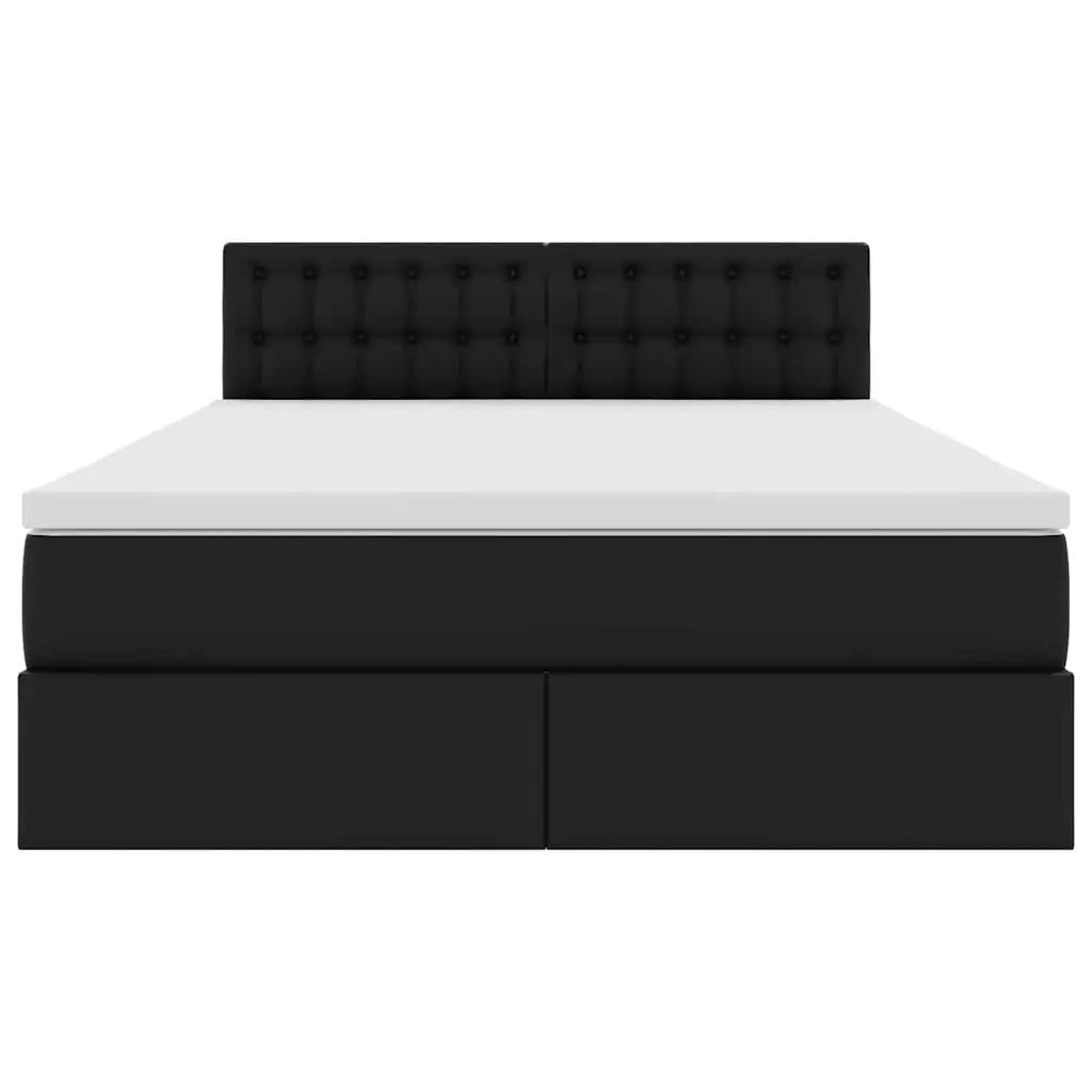Letto con contenitore e materasso Nero 140 x 190 cm