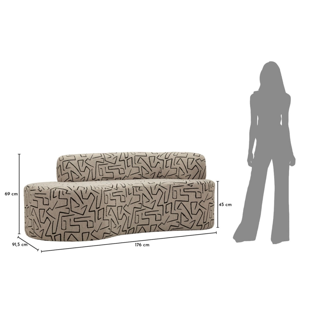 Divano VKH1064, Multicolore, Spugna, 176x91,5x69 cm