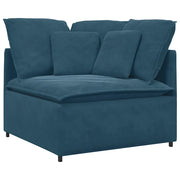 Modulo Angolare Divano Modulare con Cuscini Blu 100 cm CFW6214049