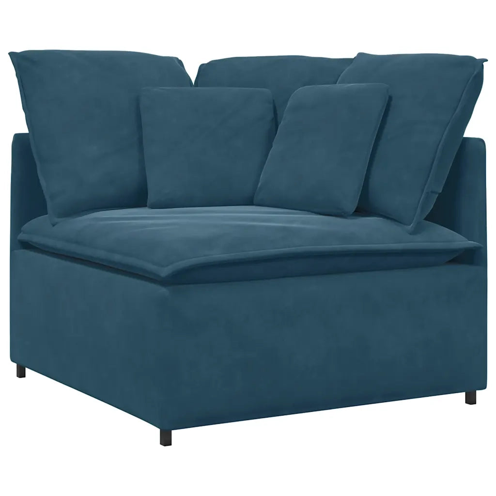 Modulo Angolare Divano Modulare con Cuscini Blu 100 cm CFW6214049