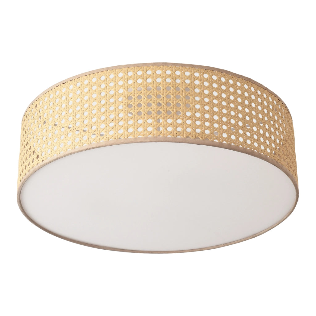 Plafoniera Ascot con Paralume Cilindrico - Effetto Rattan lux.pro