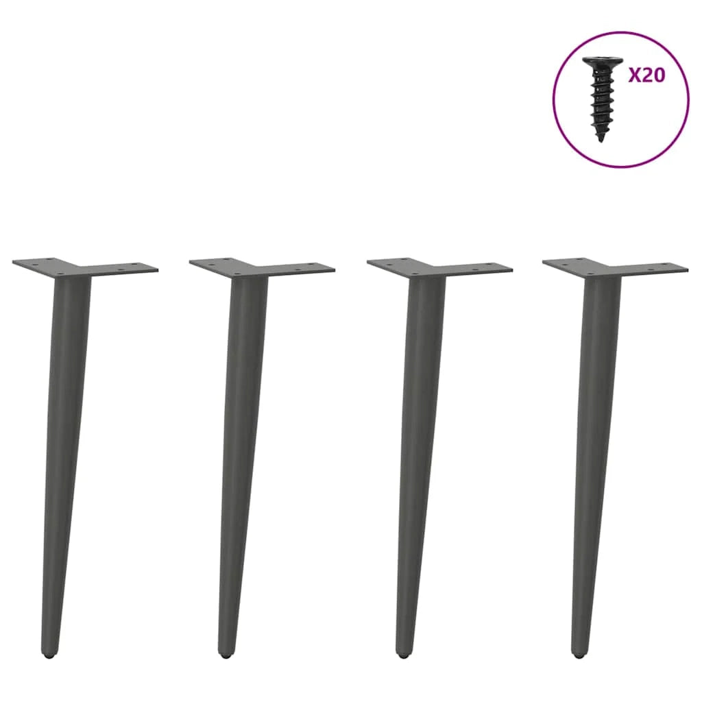 Set di 4 gambe coniche regolabili per tavolino da caffè 42 x 42 cm design moderno acciaio antracite 02_0056811