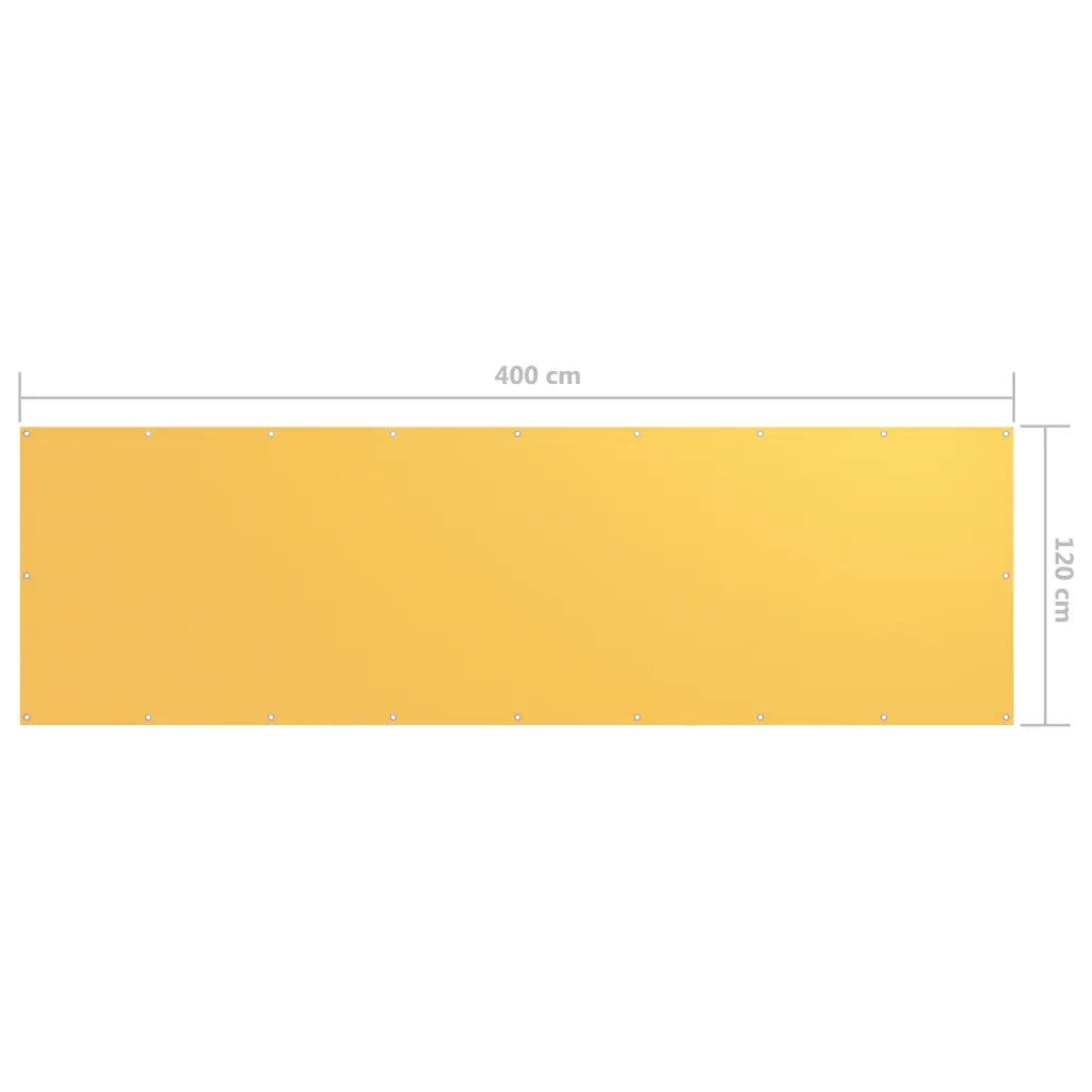 Paravento Balcone-Pannello per balcone Giallo 120x400 cm in Tessuto Oxford