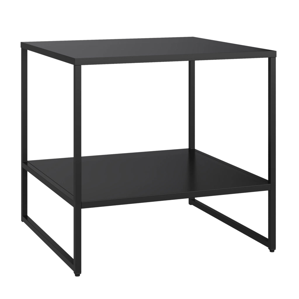 Tavolino Salsnes in Acciaio con Ripiano 53 x 51 x 51 cm - Nero [en.casa]