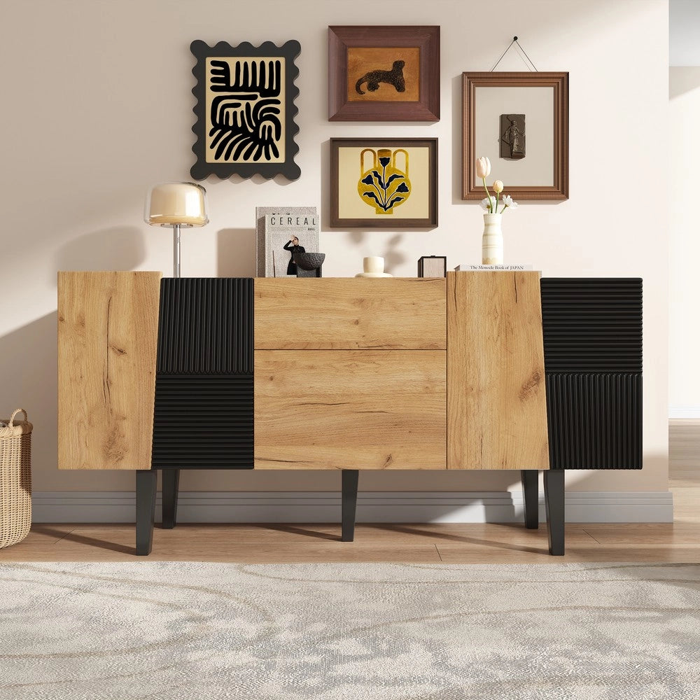 Mobile TV con Vano Contenitore ¨C MINIMAL ¨C Legno Massello, Supporto per TV 60 Pollici