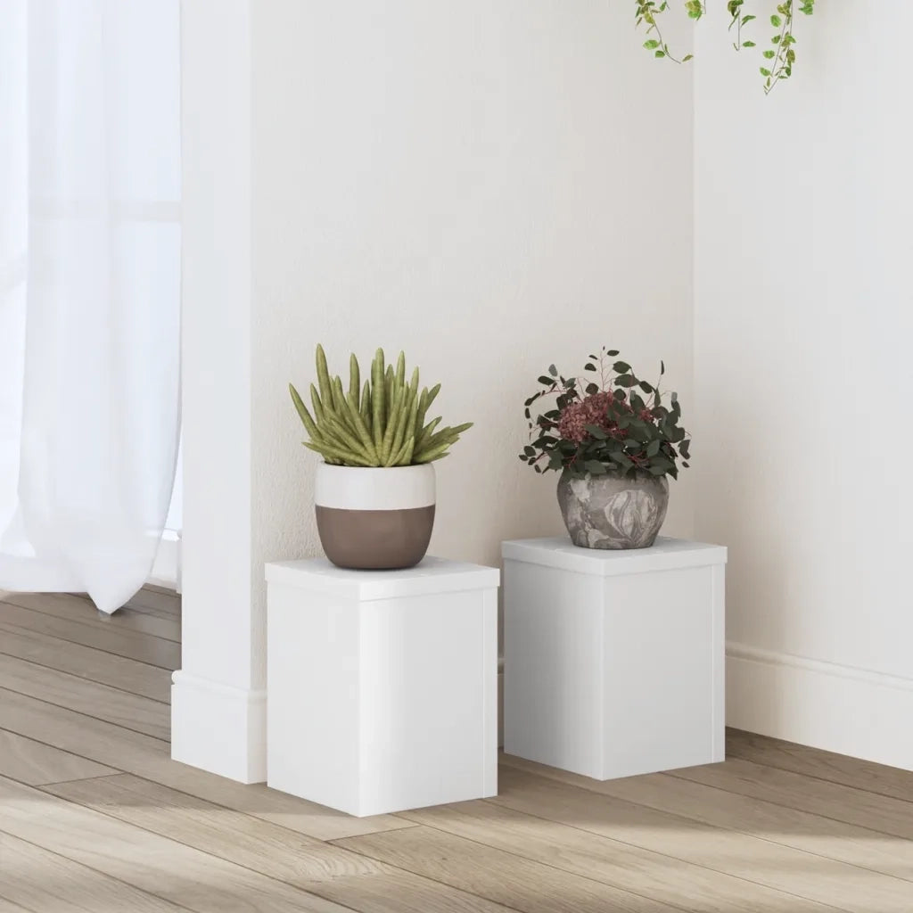 Supporti per piante | Sostegno per piante 2 pz Bianchi 15x15x20 cm Legno Multistrato