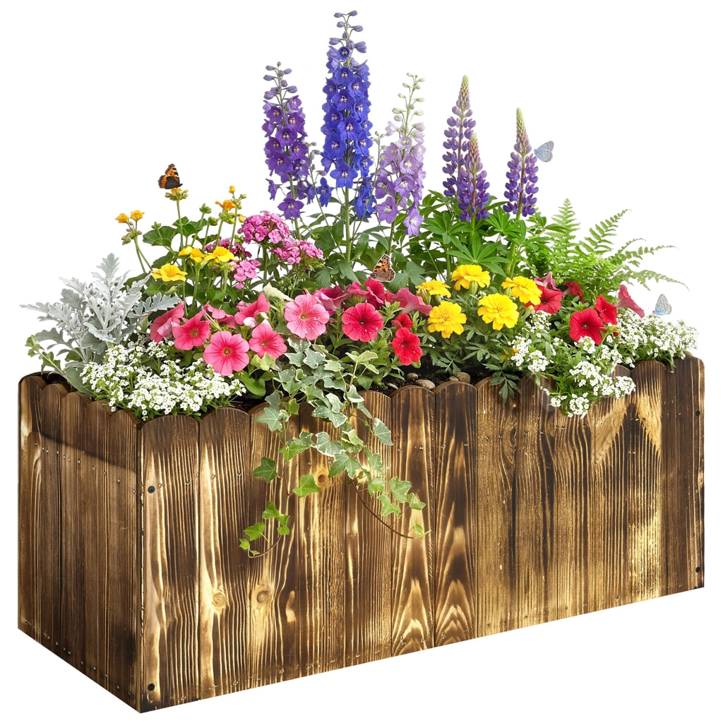 Fioriera Rettangolare per Giardino ¨C zephmum ¨C Legno Abete 80x33x30 cm