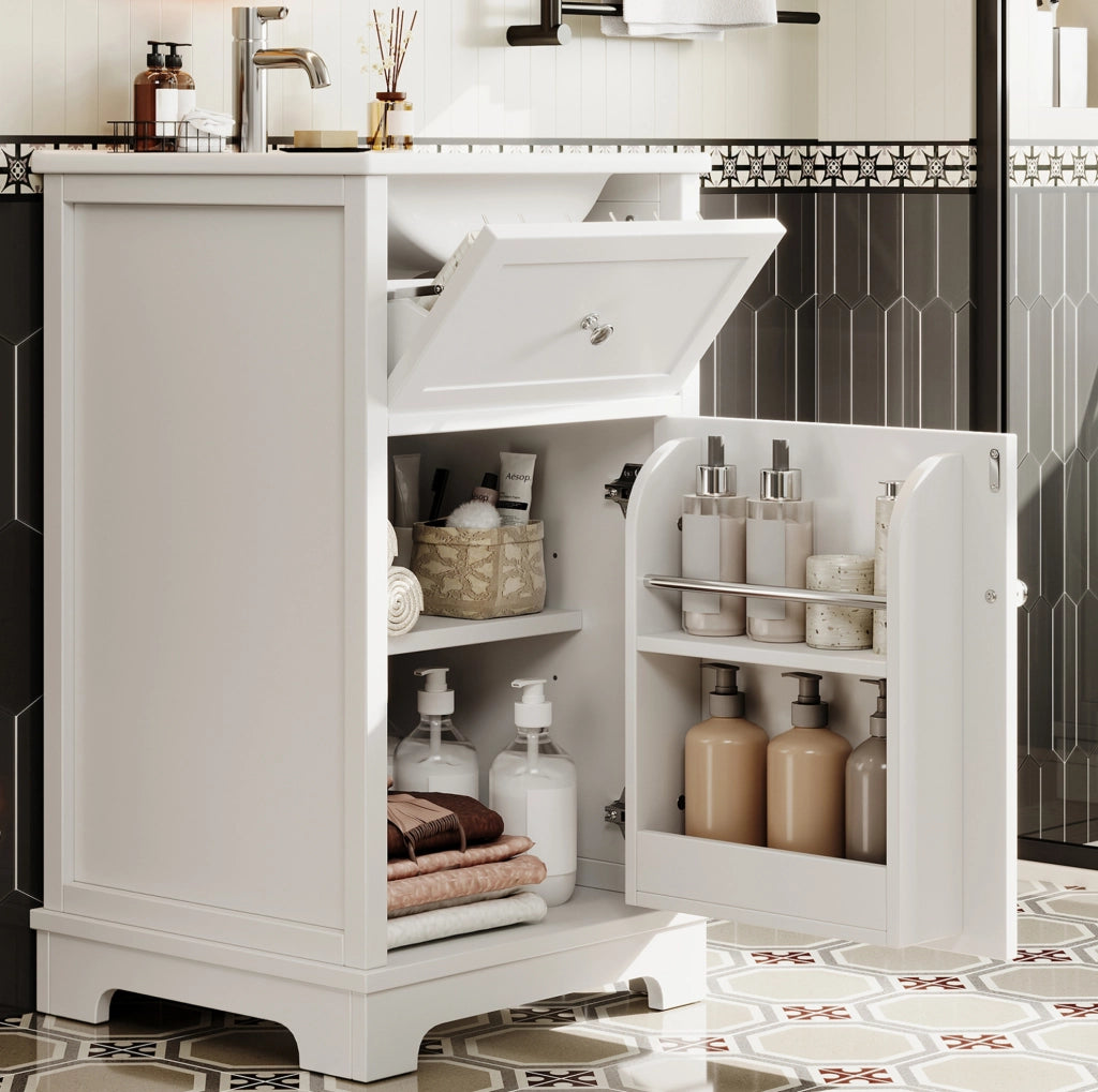 Mobile bagno 51x46x87 cm bianco MDF con lavabo e cassetto