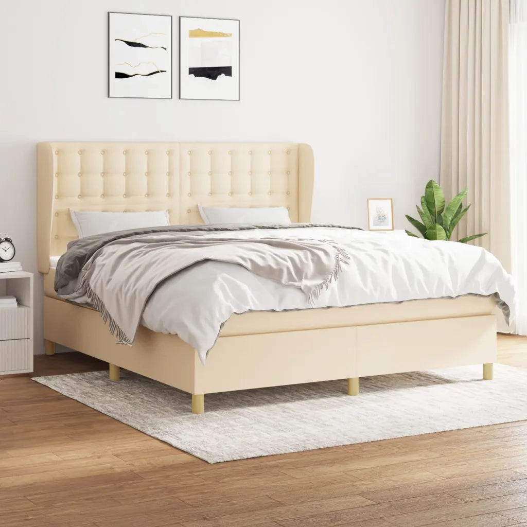 Giroletto a Molle con Materasso Crema 160x200 cm in Tessutocod mxl 122167