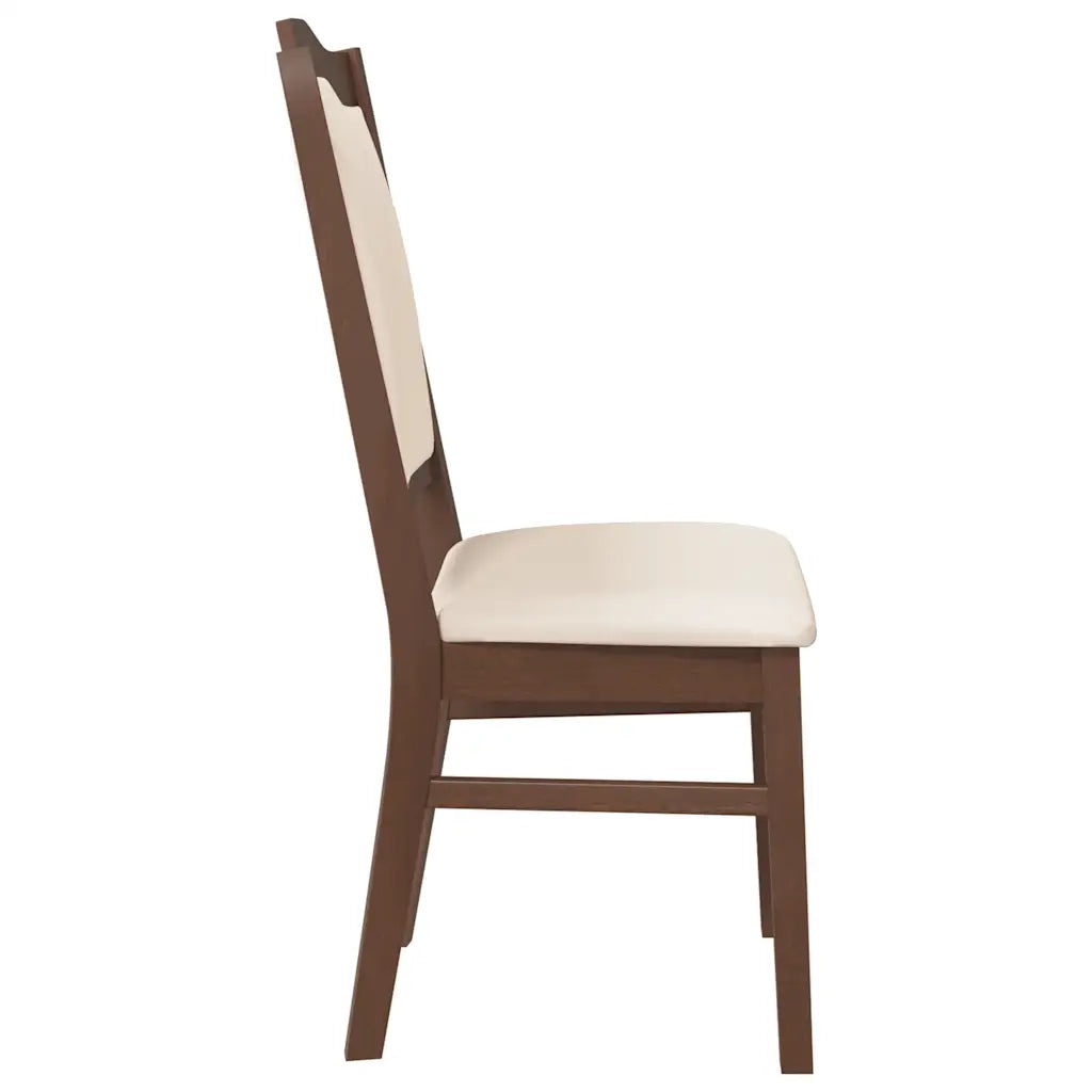 Sedie da Pranzo con Cuscini 2pz Marrone Legno Massello di Hevea 4102466