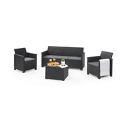 Set salotto da esterno Orillia, Salottino outdoor, Set da balcone o giardino, Composizione soggiorno per esterni, 113x65 h74 cm, Antracite
