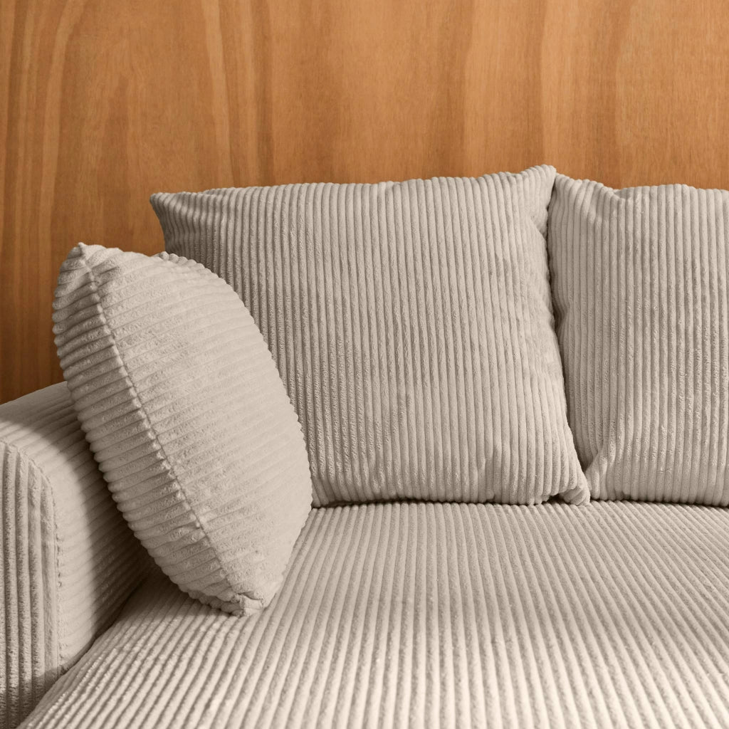 Divano letto angolare reversibile in velluto a coste, 3 posti, talpa