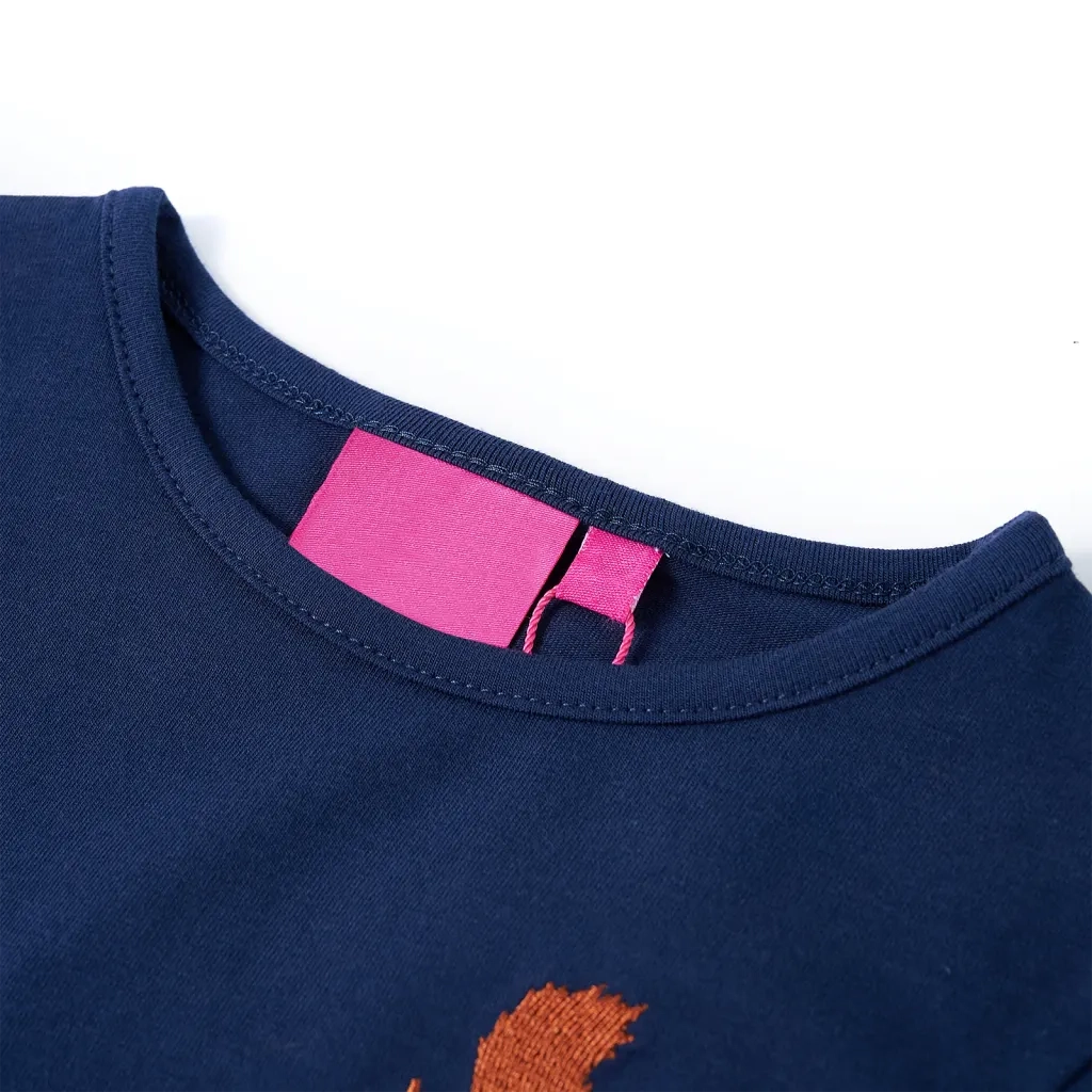 Maglietta da Bambina a Maniche Lunghe Blu Marino 104cod mxl 108427