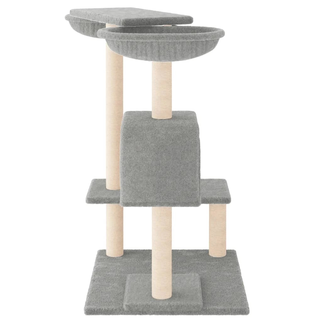 Tiragraffi per gatti torre per arrampicata giocattolo piattaforma per arrampicata con tiragraffi grigio chiaro 82 cm 02_0022725