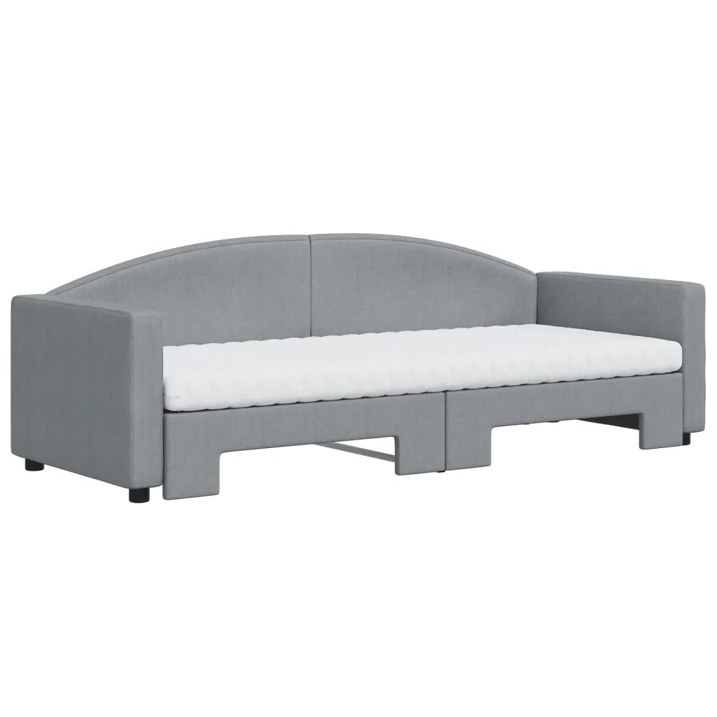 Divano Letto Estraibile Materassi Grigio Chiaro 80x200 Tessuto 3197201