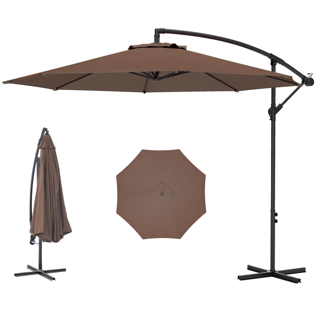 Parasole da Giardino ?295 cm Inclinabile ¨C zephmum ¨C Marrone, Acciaio