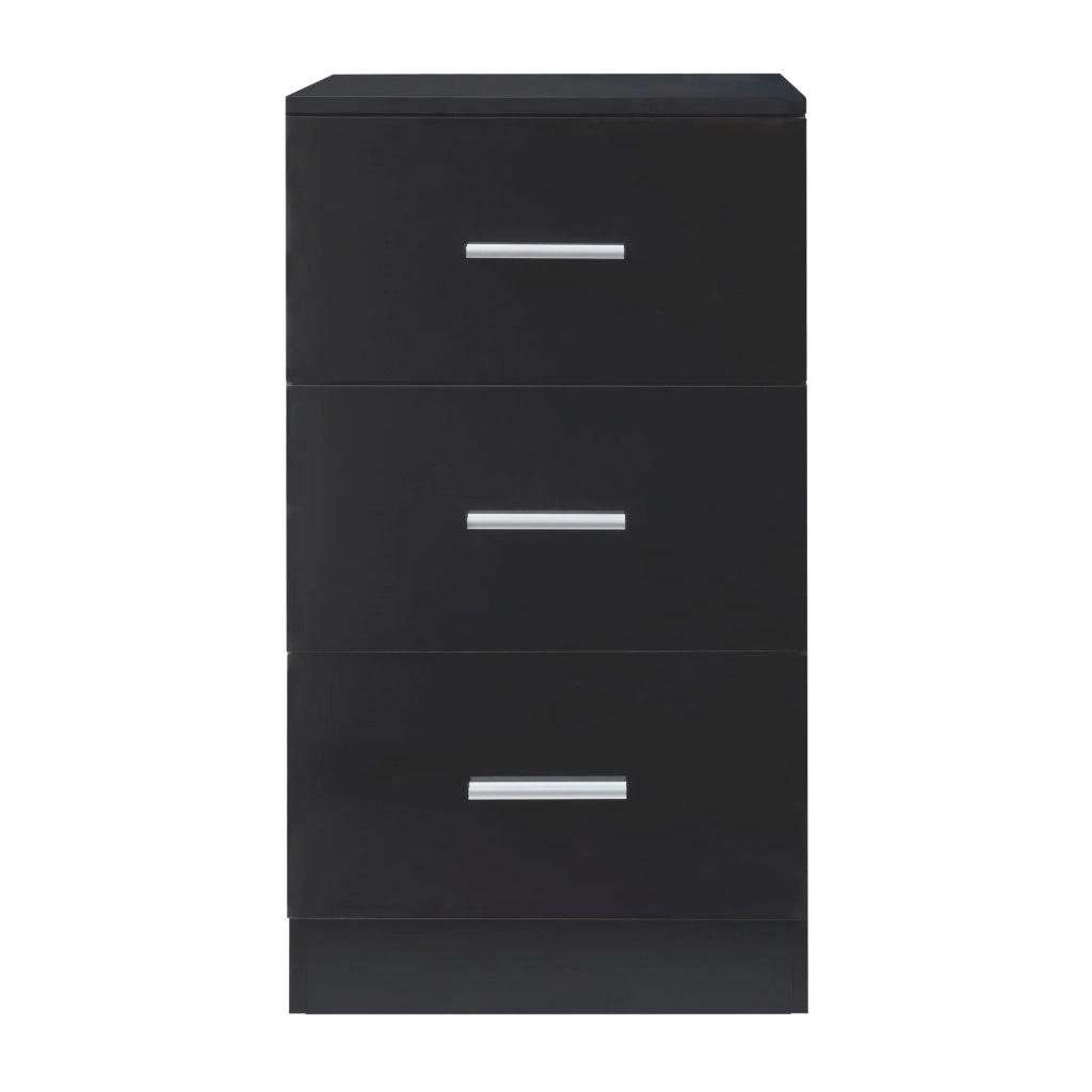 Set di 2 comodini con 3 cassetti pannello di particelle 66 x 37 x 35 cm nero b ant 03_0010607