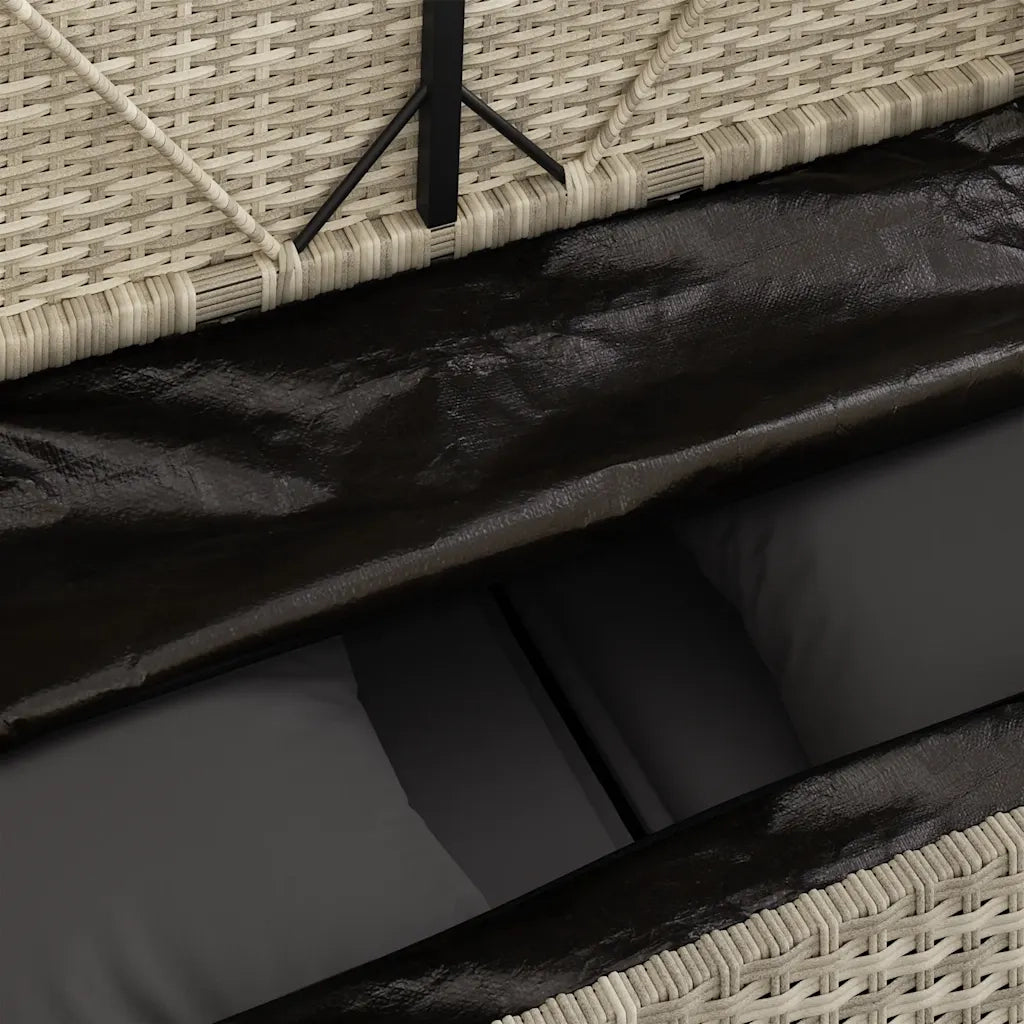 Panca da Giardino con Cuscini Grigio Chiaro in Polyrattan