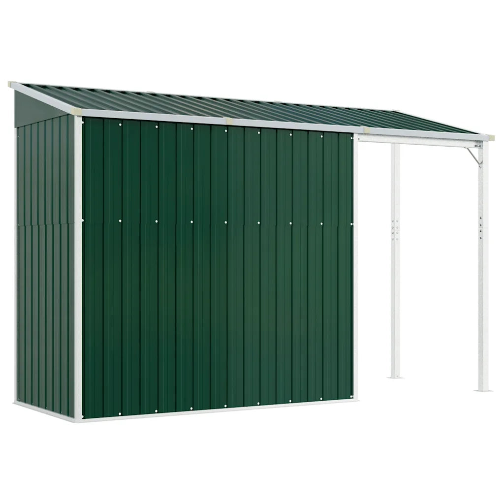 Capanno Giardino con Tetto Esteso Verde 277x107x181cm Acciaio CFW2622459