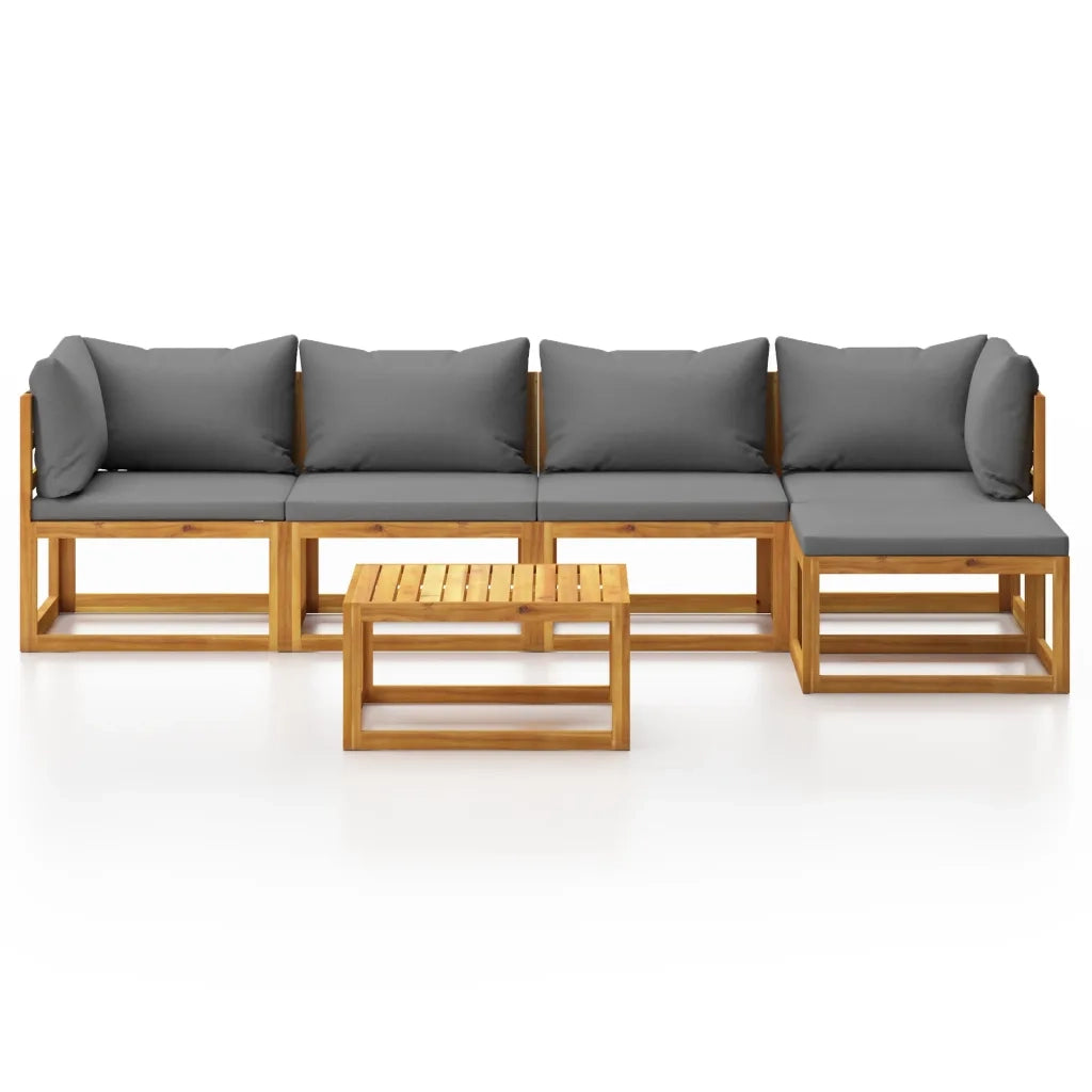 Set Divani da Giardino 6 pz con Cuscini in Massello di Acacia cod mxl 49022