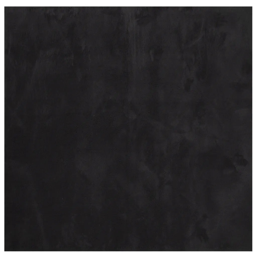 Tappeto a Pelo Corto HUARTE Morbido e Lavabile Nero 200x200cm 375118