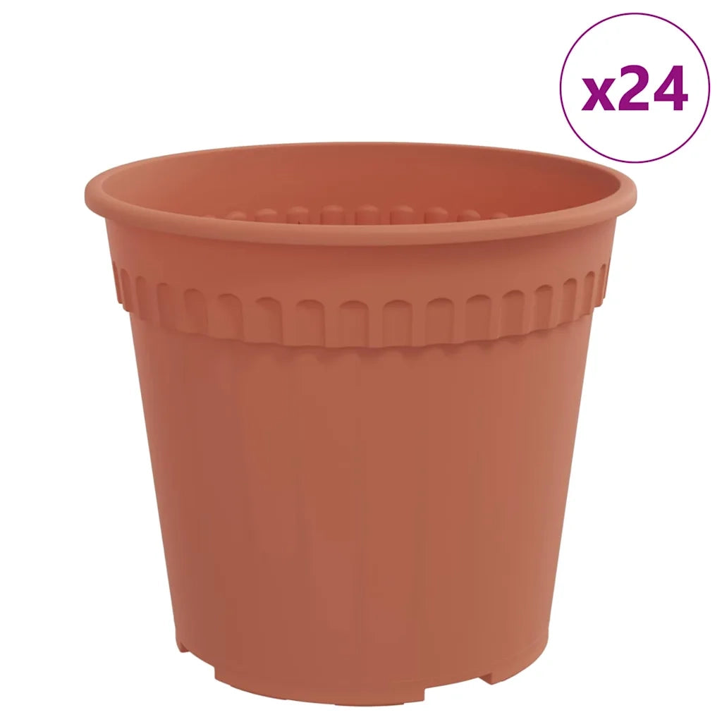 Vaso Rotondo per Fiori 24 pcs Rosso Mattone Ø 19 x 16 cm