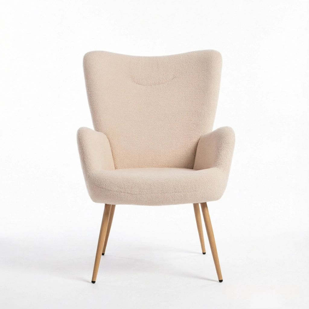 POLTRONA in tessuto Frottee beige 71x74x97,5 cm