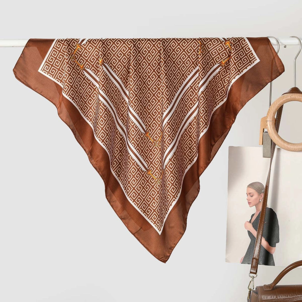 Nuova sciarpa da donna in seta stampata, stile coreano, sciarpa decorativa alla moda e versatile.