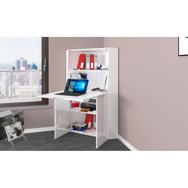 Scrivania ad angolo Dalia – Richiudibile – 70x140x57 – Bianco Lucido
