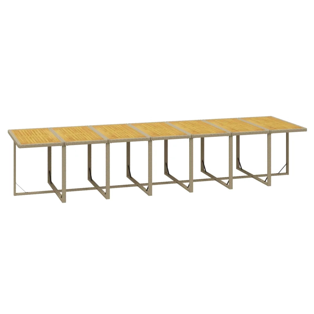 Set da Pranzo per Giardino 15pz con Cuscini in Polyrattan Beige cod mxl 36000