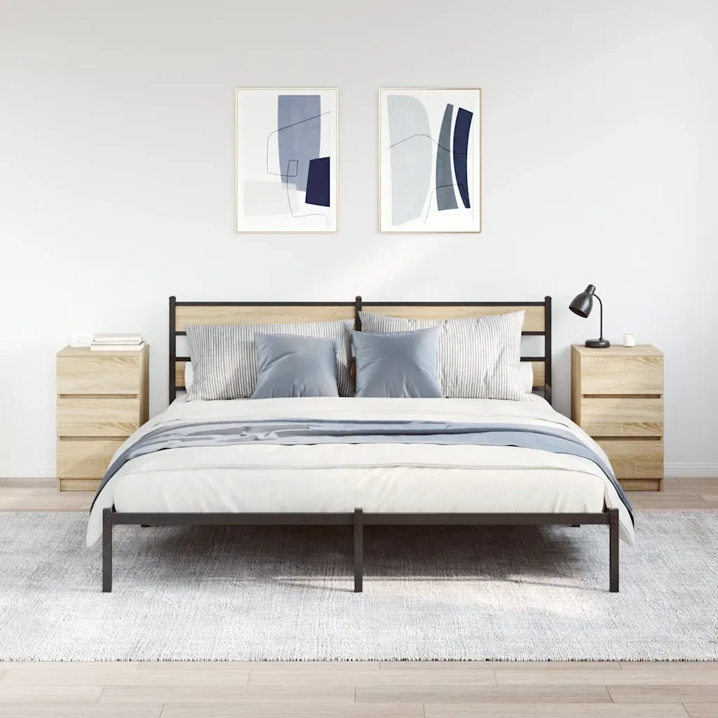 Comodini con 3 Cassetti 2 pz Rovere Sonoma 39x35x65 cm