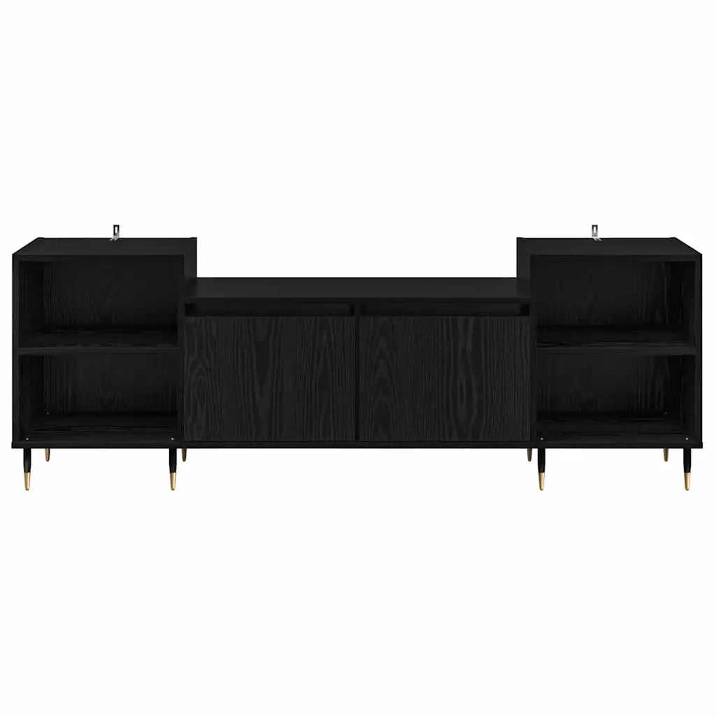 Mobile TV Rovere Nero 160 x 35 x 55 cm Legno multistrato