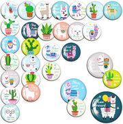 Magnetici decorativi per frigorifero e lavagna - Magnetici decorativi con citazioni motivazionali - Alpaca regalo - 30 pezzi