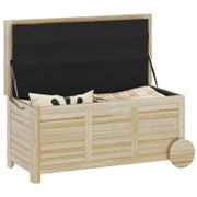 Baule da Esterno 185L a 2 Ruote con Telo Interno e Coperchio, in Legno di Abete, 110x50x50 cm, color Legno