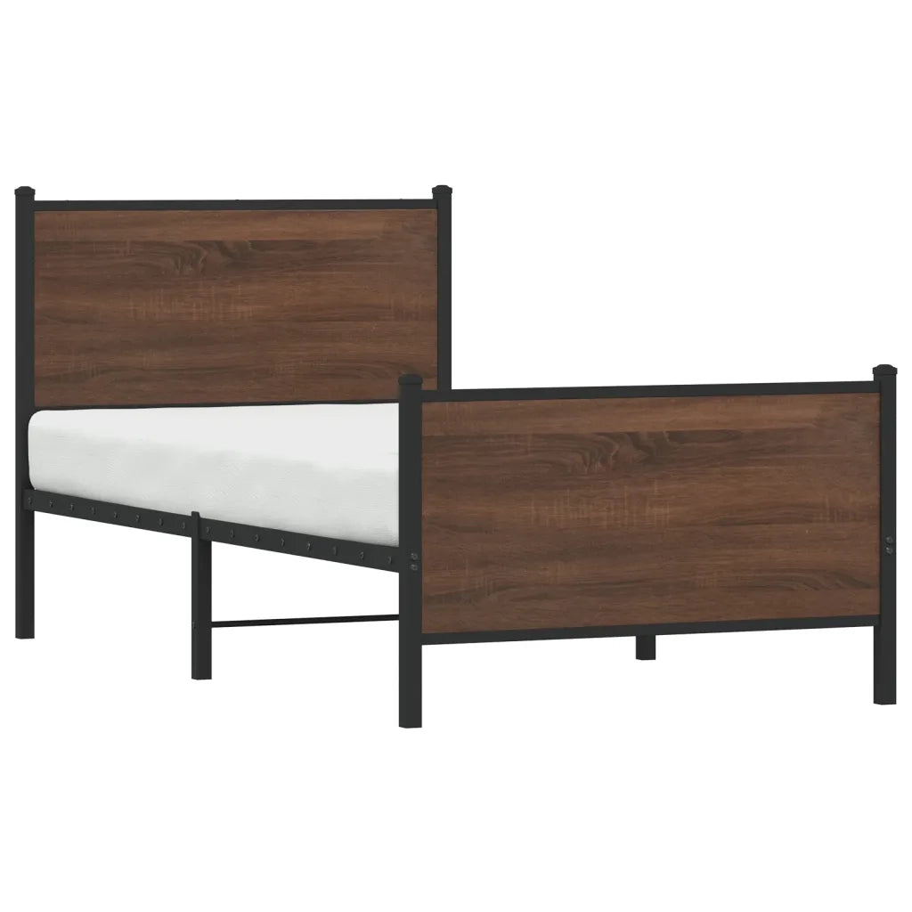 Giroletto senza Materasso in Metallo Rovere Marrone 90x190 cm 4007775