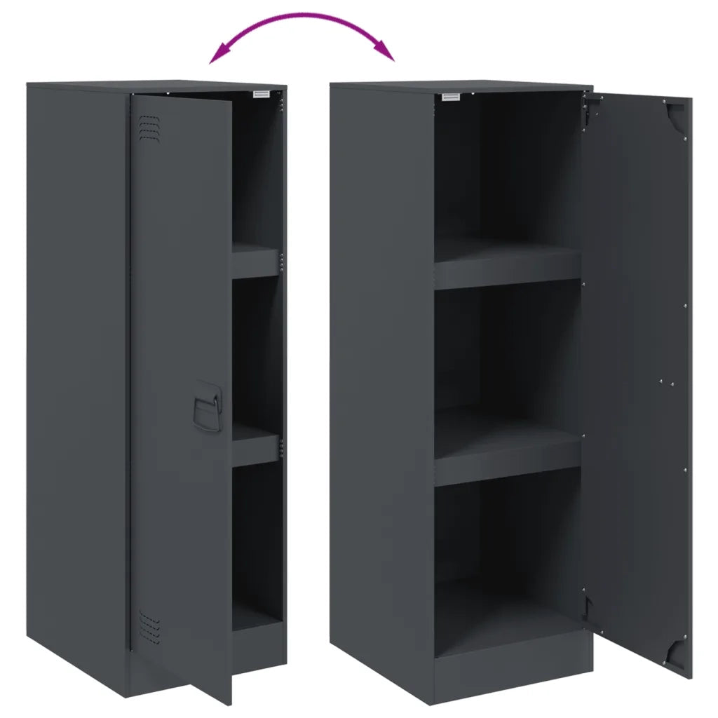 Credenza | Madia | Buffet da pranzo | Armadio da pranzo Antracite 34,5x39x107 cm in Acciaio