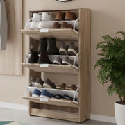Mobile Portascarpe Marradi, Scarpiera 6 Ripiani, 67x28x119h cm Marrone Rovere Nodi