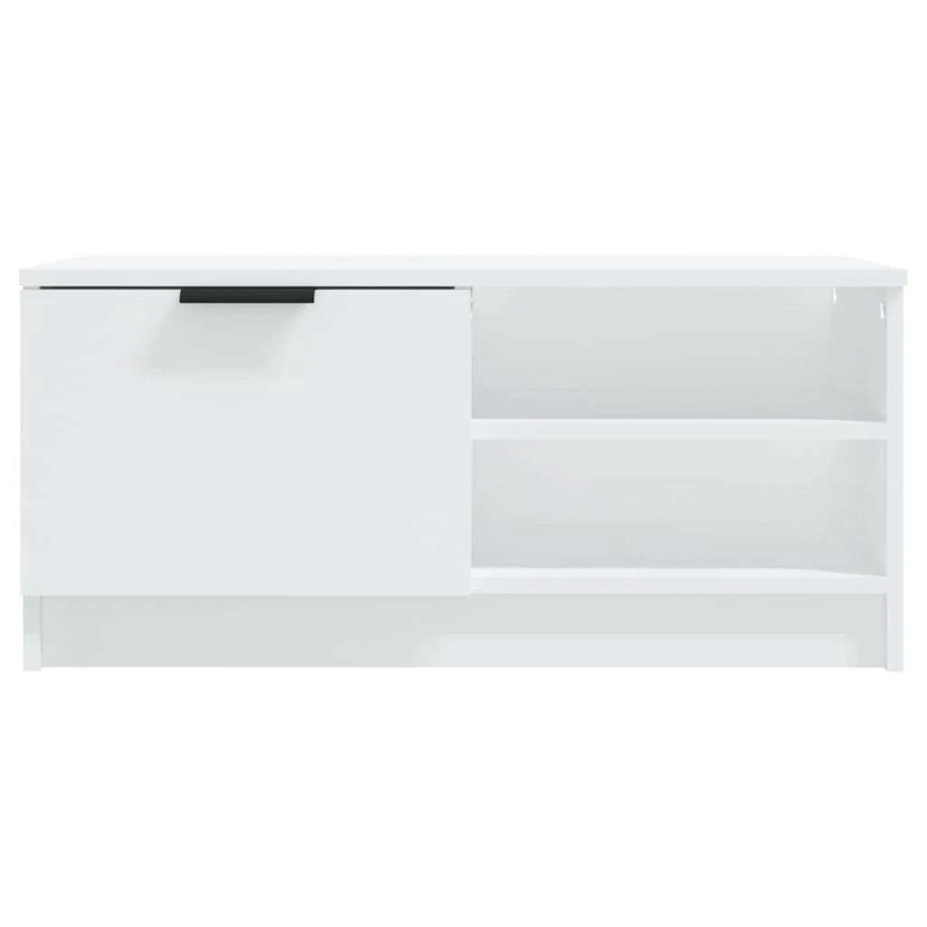 Mobile TV multimediale scaffale TV mobile TV sala da pranzo soggiorno camera da letto 80 x 35 x 36,5 cm legno ingegnerizzato bianco 02_0026267