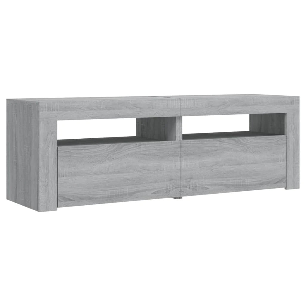 Mobile TV multimediale mensola TV credenza mobile TV sala da pranzo soggiorno camera da letto con luci LED Sonoma 120 x 35 x 40 cm grigio 02_0026799