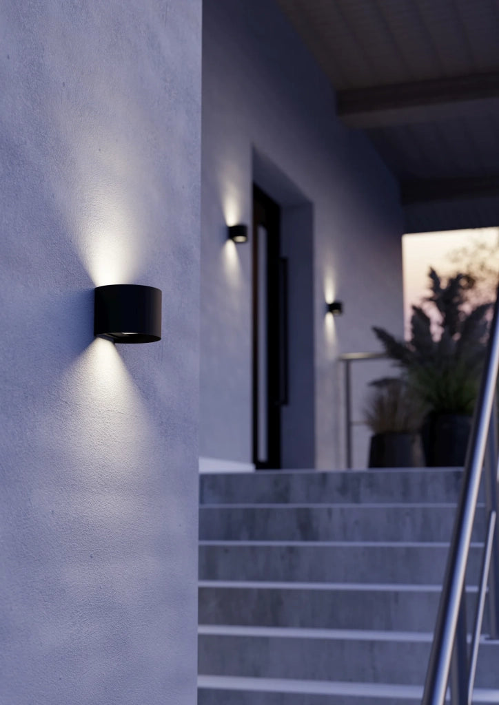 Applique Esterno Calpino 3 Alluminio Nero Trasparente 2 Luci Led 2,8W 840Lm Ip54
