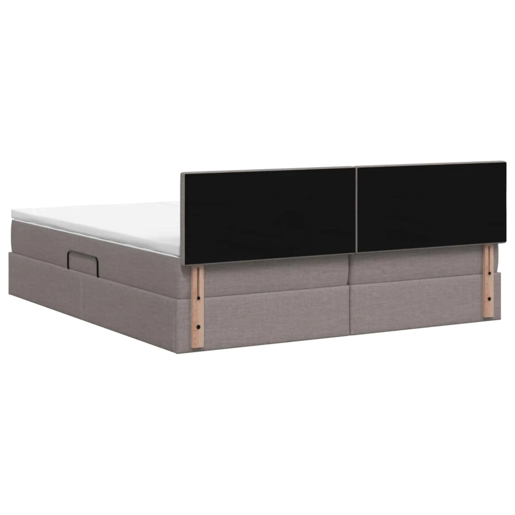 Letto con Contenitore con testiera 2 pz Tortora Pelle Sintetica 3458922