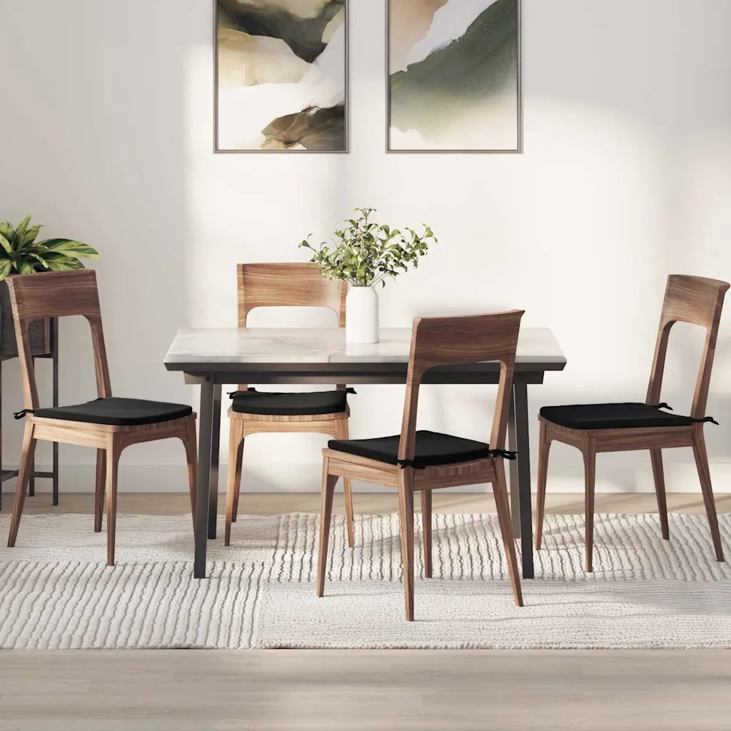 Cuscini per Seduta 4 pcs Nero 40 x 40 x 3 cm Velluto