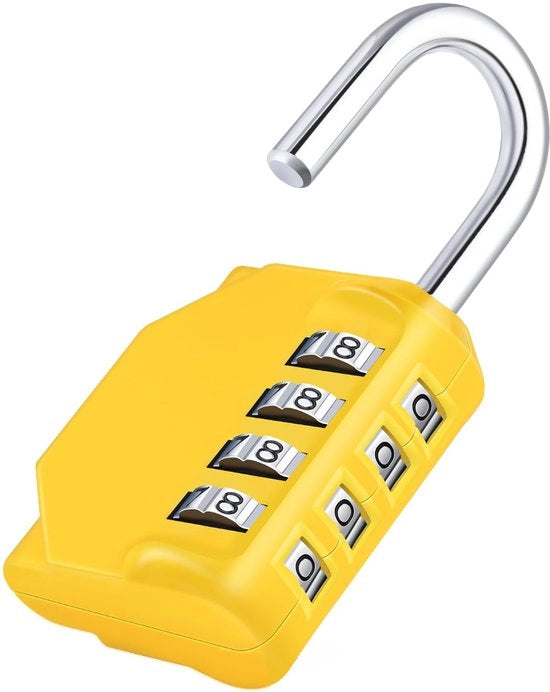 Slot a 4 cifre perimetrale, combinazione per la palestra, slot a 4 cifre per porte, cancelli (giallo)