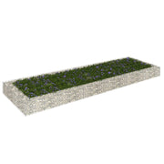 Aiuola rialzata in gabbione di acciaio zincato 300 x 100 x 20 cm Argento 02_0039894
