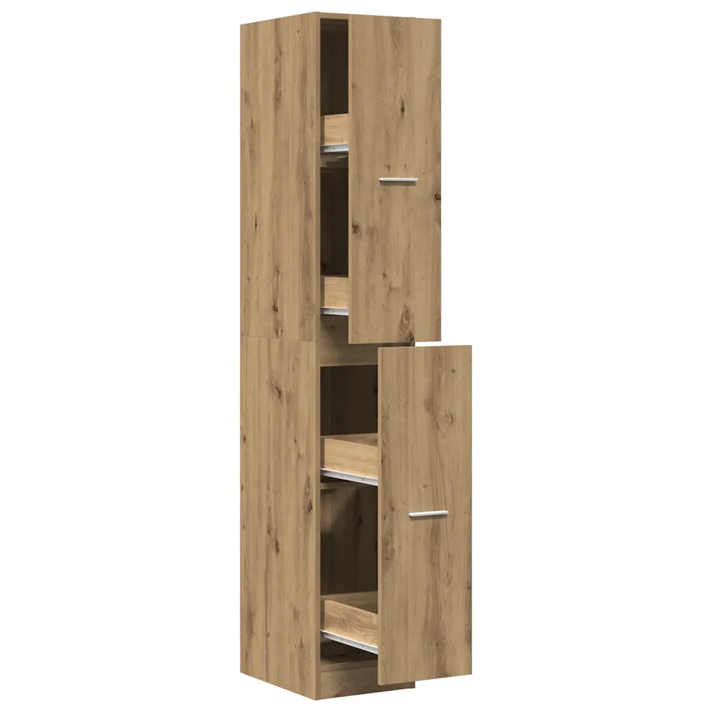 Mobiletto da farmacia classico con 4 cassetti 30 x 41 x 174,5 cm pratico per riporre oggetti in ufficio finitura in rovere ingegnerizzato realizzato artigianalmente 02_0055657