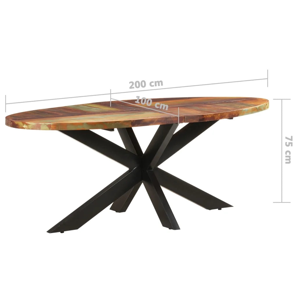 Tavolo da Pranzo 200x100x75cm in Legno Massello di Recupero 321676