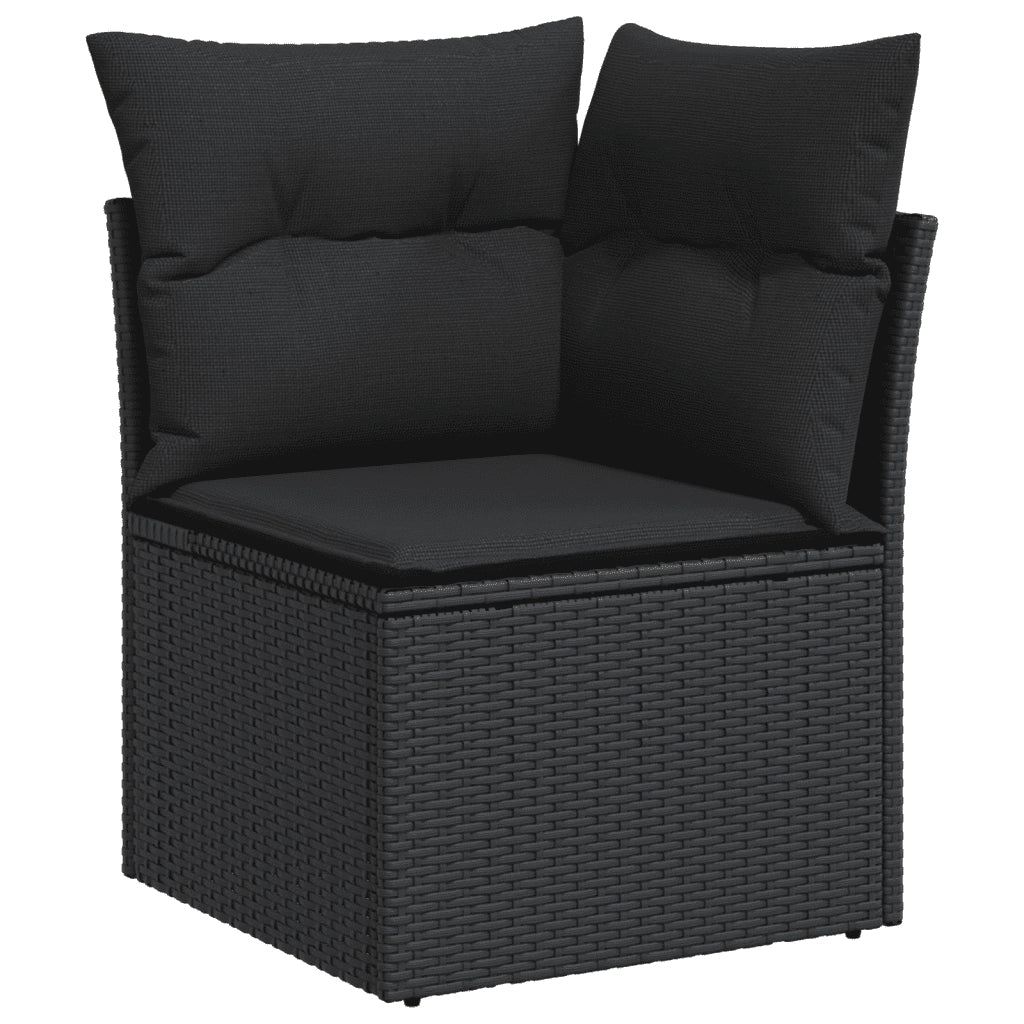 Set Divani da Giardino con Cuscini 7pz Nero Polyrattan 3217265
